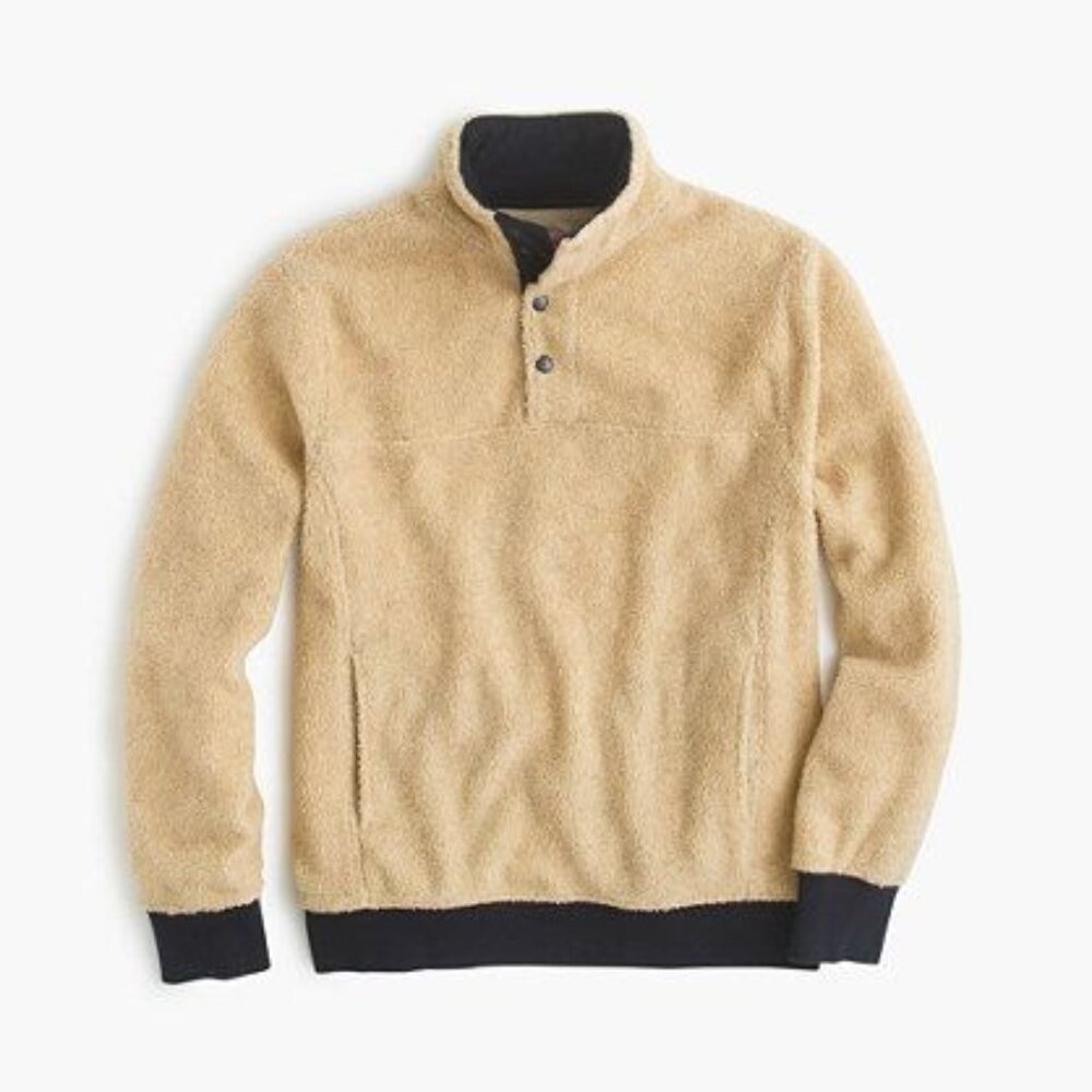 J. Crew | S | Grizzly Fleece Pullover Tan Navy